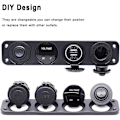 Miniatyrbillede 3 af 5: Bilopladerkontaktpanel, Dobbelt USB-opladerfunktion + LED-voltmeter