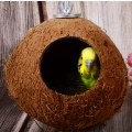 Miniatyrbillede 4 af 5: Fugl Hamsterhus Kokosnød Hus, Kokosnøddeskaller Kan Fikseres Bambus,