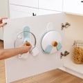 Miniatyrbild 2 av 5: 2-pack väggmonterade multifunktionsgrytlockshållare för grytlock, kök