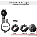 Miniatyrbilde 2 av 5: Aluminium 1\" Ball Base 360° Rotasjon for 22mm-32mm Universal Styr