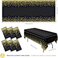 Miniatyrbillede 2 af 5: 6 pakker Polka Dot duge 54\" x 108\" Sort Guld Polka Dot Ta