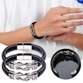 Miniatyrbillede 2 af 5: Sort armbånd Læderarmbånd SORT