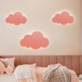 Miniatyrbillede 3 af 3: Moderne Cloud-formede indendørs væglampe lavet af akryl med integrerede LED-pærer varm farve pink 12W (lille)