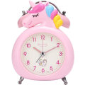 Miniatyrbild 1 av 5: Rosa Unicorn Analog Väckarklocka Barns Morgon Tyst Dual Be