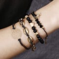 Miniatyrbillede 2 af 5: Perle armbånd til kvinder - Justerbar Charm Pendent Stack Brace