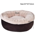 Miniatyrbilde 3 av 3: Høst og vinter varm tykk rund kjæledyrmatte, hunde- og katteseng, plysj hundepute, kattesofa, egnet for hunder/katter, kaffefarge, M