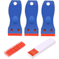 Miniatyrbillede 1 af 5: 3-pakning plastskraber til barbering + 100 stk. udskiftelige klinger