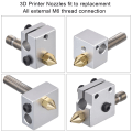 Miniatyrbillede 4 af 5: 16 stk. MK8 3D-printer dyse til Makerbot Creality CR
