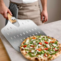 Miniatyrbillede 3 af 5: Perforeret pizzaspade, pizzaspade i rustfrit stål, 36x31cm, pizza