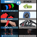 Miniatyrbild 5 av 5: Röda uppladdningsbara LED-löpararmband (2-pack), reflekterande Runnin