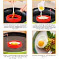 Miniatyrbillede 4 af 5: 6 stk. Non-Stick Silikone Runde Æg Ringe 4\" Rød