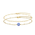 Miniatyrbillede 3 af 4: 2 stk. Guld Armbånd Blå Onde Øje Charm Armbånd Justerbar Am