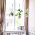 Miniatyrbild 4 av 5: Macrame växt hängare inomhus hängande planter korg med träpärla