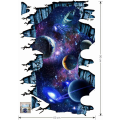 Miniatyrbillede 3 af 5: Galaxy Wall Decal Fjernelselige Rum Gulv Stickers Magisk Kunst 3D M