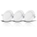 Miniatyrbillede 1 af 3: Sæt med 3 specielle dæmpbare badeværelsesspotlights, vand- og stænktætte, ultrafladt 6W LED-modul, varmt hvidt LED-downlight, ultrafladt rundt hul