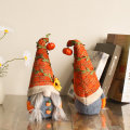 Miniatyrbilde 2 av 3: Høst Thanksgiving, Gresskar Solsikke Ansiktsløs Dukke Dverg Ornamenter, Håndlaget Rustikk Plysj Elf Dukke Gresskar Ornament (B)