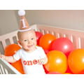 Miniatyrbilde 4 av 5: Babyfest hatt for første bursdag - Håndlaget 1. bursdag i ullfilt