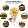 Miniatyrbild 5 av 5: 2 st franska pommes frites stativ korg pommes frites chips kott metall wir