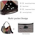 Pikkukuva 5 / 5: 1 kpl harmaa retro olkalaukku kangas crossbody laukku naiset käsilaukku