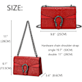 Miniatyrbillede 2 af 5: Crossbody skuldertaske til kvinder - Slangeprint læder