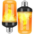 Miniatyrbilde 1 av 2: 2-pak flammepære E27 LED-pærer 4 moduser med tyngdekraftsensor flammepære til innendørs / utendørs / bar / fest juledekorasjon