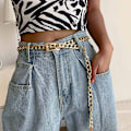 Miniatyrbilde 3 av 4: Boho magekjede gull metallbelte magekjede chunky mageledd Wai