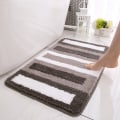 Miniatyrbilde 2 av 3: Sklisikker badematte kjøkkenmatte fluffy baderomsmatte myk mikrofiber dusjmatte hurtig tørkende vannabsorberende maskinvaskbar - 60x90cm (grå)