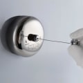 Miniatyrbilde 3 av 3: Teleskopisk klesstativ i rustfritt stål, polert krom, teleskopisk klesstativ, justerbart tau 2,8 m, innendørs utendørs balkong（