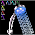 Miniatyrbild 1 av 5: LED-duschhuvud med färgbyte, 7-färgad handhållen LED-dusch