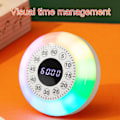 Miniatyrbillede 2 af 5: Genopladelig visuel timer med RGB-lys 60 minutters nedtælling