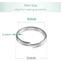 Miniatyrbillede 2 af 5: 500 stk. 6mm metal dobbelte springringe til smykker, halskæder, armbånd