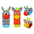 Miniatyrbillede 3 af 5: 4 stk. Baby Soft Rattle, søde bløde baby sokker legetøj, håndled tyggelegetøj, Ba