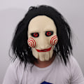 Miniatyrbillede 1 af 5: JIGSAW SAVMASK MED SYNTHETISK HÅR - Perfekt til karneval og Halloween