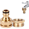 Miniatyrbilde 1 av 4: Messing utendørs hageslange kran kobling 1/2\" til 3/4\" 2 i 1 Fe