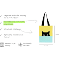 Miniatyrbillede 4 af 5: Sød Canvas Tote Bag med lynlås - Utility Tote Bag Æstetisk - S