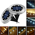 Miniatyrbild 3 av 5: [4-pack] Solcellslampor för marken, 8 LED solcellslampor