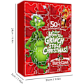 Miniatyrbillede 2 af 5: 1 stk. adventskalender 2023 Grinch-design blindboks sjov julekalender