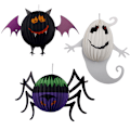 Miniatyrbillede 1 af 5: Halloween Lygte Dekoration, Foldet Papir Hængende Græskarlygte