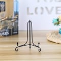 Miniatyrbillede 2 af 3: Sjælden perle 2 stk metalstativ stand service stativ jern display display jern til skål plade kunst foto billedramme 4 tommer