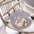 Miniatyrbillede 3 af 3: Blød fleece kattesovepose, varmt vaskbart kæledyrsseng, katte- og kennel-snugglepose tæppepude, lukket kennel, grå, 55*65cm