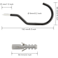 Miniatyrbilde 2 av 5: 8-pakning sykkelkroker Heavy Duty sykkellagring krokmontering kroksett