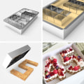 Miniatyrbilde 4 av 5: Rektangulært bakebrett / kakeform og 12 flyttbare firkantede blokker