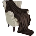 Miniatyrbillede 1 af 3: Blød flanel fleece tæppe til sofaer/sofaer/stole/couch - Lysebrun, varmt og behageligt 150x210CM