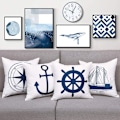 Miniatyrbild 2 av 5: Set med 4 nautiska kuddfodral - Ankare - Navigation - Kompass