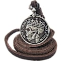 Miniatyrbillede 1 af 5: Klassisk Skelet Brun Ægte Læder Vedhæng Halskæde Skull Ste