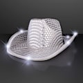 Miniatyrbillede 2 af 3: Sølv LED Cowboy Hat med LED-skygge