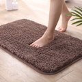 Pikkukuva 3 / 3: Konepestävä pitkä pörröinen liukumaton imukykyinen mikrokuitu kylpymatto paksu, pehmeä 40x60cm tummanruskea