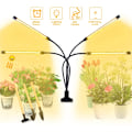 Miniatyrbillede 2 af 3: Vækselys, 80W 4 Hoveder Timing 80 LED 9 Dæmpbare Niveauer Plante Vækselys til Indendørs Planter med Justerbar Svanehals, 3 9 12H Timer, 3 Kontakttilstande