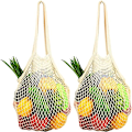 Miniatyrbillede 1 af 5: [2 Pakke] Premium Mesh Indkøbsposer, Genanvendelige Grøntsagsposer, Lang H