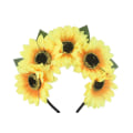 Miniatyrbilde 1 av 4: 1 stk Solsikke Hodebånd Boho Blad Blomsterkrans Daisy Hårkrans